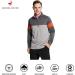 Men's Slim Fit Quarter Zip Golf Pullover - Performance Wicking Raglan Long Sleeve Sweatshirt | Dark Grey/Light Grey/Orange - Large - Buy Online on SooperMarket.com