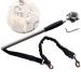 T Tocas Stainless Steel Bicycle Dogs Leash - Walk & Ride with Hands Free Pet Training Lead Comfortable Silicone Handle Black Handle
