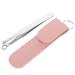 KALLORY nose hair clip long Beard Trimming Scissors men tools Hair Needle tools for men hair holder for men Nasal Hair Clip pu eyelash scissors Stainless steel man Pink