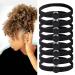 MILAMIYA 8PCS High Elasticity Snap Hair Ties for Thick Hair Natural Curly Hair and Braids| Connectable Hair Rope | No Slip Adjustsble hairband for Puff Ponytail (8 Count -Pack of 1) Black-8 Count (Pack of 1)