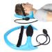 Cervical neck traction device inflatable naked naked neck massage pillow with an adjustable traction tape and air pump to relieve neck pain