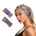 Wiwpar Boho Headbands Criss Cross Hair Bands Elastic Leopard Twist Head Wraps Yoga Outdoor Headpiece for Women Girls Pack of 2 (Style 3)
