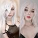 YEESHEDO 28 Long Wavy Curly White Wig with Fringe | Heat Resistant Synthetic Hair for Women - Perfect for Halloween, Cosplay, Anime & Snow White Costumes - Buy Online on SooperMarket.com