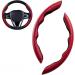 2Pcs Car Steering Wheel Cover for BMW M-Sport G30 G31 G32 G20 G21 G11 G12 G14 G15 G16 X4 G02 X5 G05 X7 G07 X3 G01 Carbon Fiber Segmented Steering Wheel Protector Anti-Slip Breathable Grip Cove normal Red