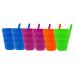 Arrow Home Products Sip A Cup with Built in Straw  10oz  6pk - BPA-free Straw Cups for Kids Great for Everyday Use - Made in the USA  Stackable Kids Straw Cups - Purple  Blue  Green  Orange