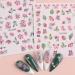 Watercolor Spring Nail Art Stickers - Pink Purple Floral Design for Acrylic Nails | DIY Nail Decorations for Women - Buy Online on SooperMarket.com