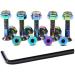 9PCS Dazzling Color Skateboard Hardware Set - Deck Mounting Screws, Nuts, Hex Key - Longboard Cruiser Fasteners - 1-1/4, 1, 7/8, 0.88 Inches - Buy Online on SooperMarket.com
