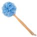 Arswin Loofah Back Scrubber for Shower, Wooden Long Handle Bath Sponge Lufa Shower Brush, Soft Nylon Mesh Back Cleaner Washer, Women & Men Exfoliating Luffa Pouf on a Stick for Body (Blue)