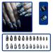24Pcs Halloween Almond Press on Nails - Black Acrylic False Nails with Grimace & Snake Designs | Long Full Cover Stick on Nails for Women - Buy Online on SooperMarket.com