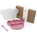 Suction Silicone Baby Plate with Lid, Spoon & Dividers - BPA Free & Dishwasher Safe (Pink) - Buy Online on SooperMarket.com
