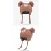 Cute Bear Kids Winter Hat | Ear Flaps, Dual Pom-Pom | Toddler Fleece Lined Earflap Cap - Khaki - Buy Online on SooperMarket.com