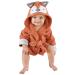 CuteOn Unisex Baby Kids Cartoon Animal Flannel Hooded Bathrobe Pajamas Nightwear 130 Fox