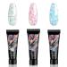 MEET ACROSS Glitter Poly Nail Extension Gel Kit - Nail Extension Gel 3 Colors Builder for Nails Art Salon at Home, Quick Building Nail Extensions Gel 3PC (Silver Pink Blue)