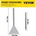 VEVOR SDS Max Tile Thinset Removal Tool with Bull Point Hammer Steel Chisel Bit | 5.9 x 15.7 Floor Scraper - Buy Online on SooperMarket.com