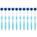 10-Piece Tongue Scraper Set - Long Handle Ergonomic Silicone Cleaning Brush for Oral Health & Fresh Breath - Blue - Buy Online on SooperMarket.com