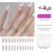White French Tip Press On Nails with Pearl Heart Design - 24Pcs Acrylic Nude Nail Press On for Women and Girls - Buy Online on SooperMarket.com