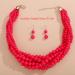 Shop Wiwpar Simulated Pearl Cluster Necklace Set | Multi Strand Twisted Pearl Jewelry - Pink Statement Bib Collar - Buy Online on SooperMarket.com
