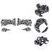 KALLORY 5 Pairs Temporary Lace Eye Tattoos for Halloween Party - Black - Buy Online on SooperMarket.com