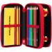 FC Bayern Munich Double Case - Stripes - Red-White Filled Pencil Case with Bookmark | Shop FCB Merchandise - Buy Online on SooperMarket.com