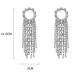 Missgrace Dainty Rhinestones Tassel Long Earrings Set - Silver Layered Dangle Hoop Studs for Women & Girls - Buy Online on SooperMarket.com