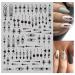 Geometric Heart & English Letter Nail Art Stickers - 6 Sheets - Buy Online on SooperMarket.com