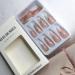 French Tip Press on Nails - Long Gold Foil Square Shape Reusable Gel Nails - 24 Pcs Glossy Nude Stick-On Nails for Women & Girls - Buy Online on SooperMarket.com