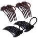 Ponytail Volume Inserts Combs - 4Pcs Fluffy Hair Styling Tool with Elastic Bands (2 Black+2 Coffee) - Buy Online on SooperMarket.com