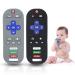 2 Pack Teething Toys for Babies 3-6-12 Months Tameler TV Remote Control Shape Silicone Baby Hand Teethers Toys Infant Chewing Toys for Sucking Needs (Black/Grey)