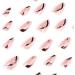 24 Pcs Glitter Wavy Stiletto False Nails Short Maroon French Press on Nails - With Nail Glue & Almond Stick on Nails - Women's Fake Nails for Nail Art - Buy Online on SooperMarket.com