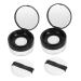 CANIGHT 2pcs Elastic Mesh Loose Powder Box Flour Holder Makeup Powder Case Portable Powder Puff Black Abs