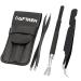 AFTREN Tick Remover Pet Care Tool Set Flea Comb Real Bamboo Contour Grip Handle Dogs Cats Horses 5 Pcs Stainless Steel Fleas Ticks Remover Kit