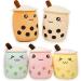 AMOZO Cute Cartoon Boba Milk Tea Soft Plush Doll Giant Boba Bubble Plushie Stuffed Tea Cup Pillow Gift Toys (Coffee 50cm) Coffee 50cm