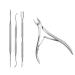 Hash shears with nail shaver set 4PCs nail skin pliers skin-tongs precise cuticle snaps and under-nail cleaning set stainless steel nail tongs nail tongue cutter with cheeky slide