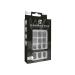W7 Glamorous Nails - Salon Professional False Nails At Home - Glue Adhesive Included - Square Oval Shape - Jet Black