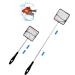 Fish Net with Telescopic Handle Small Pond Net Stainless Fishing Net Aquarium for Cleaning Catching Tiny Fish and Shrimp Black square net