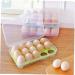 2pcs 10 Eggs Portable Refrigerator Clear Storage Bin with Lid Egg Holder Storage Box re-usable Green 24.5*10.5*7cm - Buy Online on SooperMarket.com