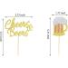 Arthsdite 24Pcs Cheers Beer Mug Cupcake Toppers Beers Cake Topper Decorations Cheers Beer Festival Celebrating Birthday Party Supplies - Gold Glitter - Buy Online on SooperMarket.com