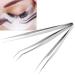Premium Eyelash Extension Tweezers Set - 3-Part Silver Dolphin Tool for Perfect Fans - Buy Online on SooperMarket.com