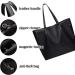 WITERY Women's Black Oxford Nylon Tote Bag - Waterproof Large Shoulder Handbag - Buy Online on SooperMarket.com