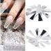 Isaken 3 pieces French nails edge trimmer acrylic nail edge trimmer edge cutter metal stencil template cutter for acrylic uv polyacryl gel modeling French smile line manicure tool set silver