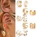 48Pcs Gold Silver Hair Braids Dreadlock Beads Cuffs Clips for Women Men - Non-Piercing Ear Beard Hair Accessories - Buy Online on SooperMarket.com