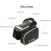 AIXIN B-Soul Bike Tube Frame Bag Saddle Bag | Waterproof Green | 6.2Inch Touchscreen Phone Holder for Bicycle Riding - Buy Online on SooperMarket.com