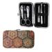 Cork Manicure Pedicure Kit 6 Pieces Stainless Steel Nail Scissors and Cuticle Tools Set with Cork Box