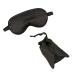 Silk Sleeping Eye Blindfold with The Same Color Storage Bag Double-Layer Silk Filled Eye mask and Elastic Strap can Sleep All Night Travel and nap Black Elastic Strap
