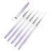 5Pcs Nail Art Liner Brushes Set Polish Painting Nail Design Brush Pen Set With Handle For Pulling Lines Nail Art Liner Brush Set With Cap Nail Art Liner Brushes Polish Painting