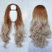 GJBXP Harajuku Fashion Long Wavy Curly Fluffy U-Shaped Wigs Heat Resistant Synthetic Fiber Ombre Mixed Gradient Dark Roots Hair for Girls 28inches/ 70cm M N