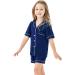 SWOMOG Unisex Kids Modal Pyjamas Set | Button-Down Short Sleeve PJs | 6-7 Years | Navy Blue - Buy Online on SooperMarket.com