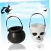 OFFSCH 9 Pcs Large Cooking Pot Halloween Candy Holder Mini Halloween Pumpkin Bucket Black Halloween Candy Bowl Halloween Candy Stands Cauldron Halloween Pendants Decorations Props Skull - Buy Online on SooperMarket.com