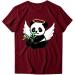 TUNUSKAT Women's Cute Panda Shirt - Summer Animal Print Blouse | Short Sleeve Loose Fit Tops - Medium - Wine - Buy Online on SooperMarket.com