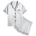 SWOMOG Kids Silk Pyjamas Girls Boys Short Sleeve Satin PJs Sets Button-Down Silky Nightwear Children Sleepwear Teens Age 4-16 4-5 Years Gray